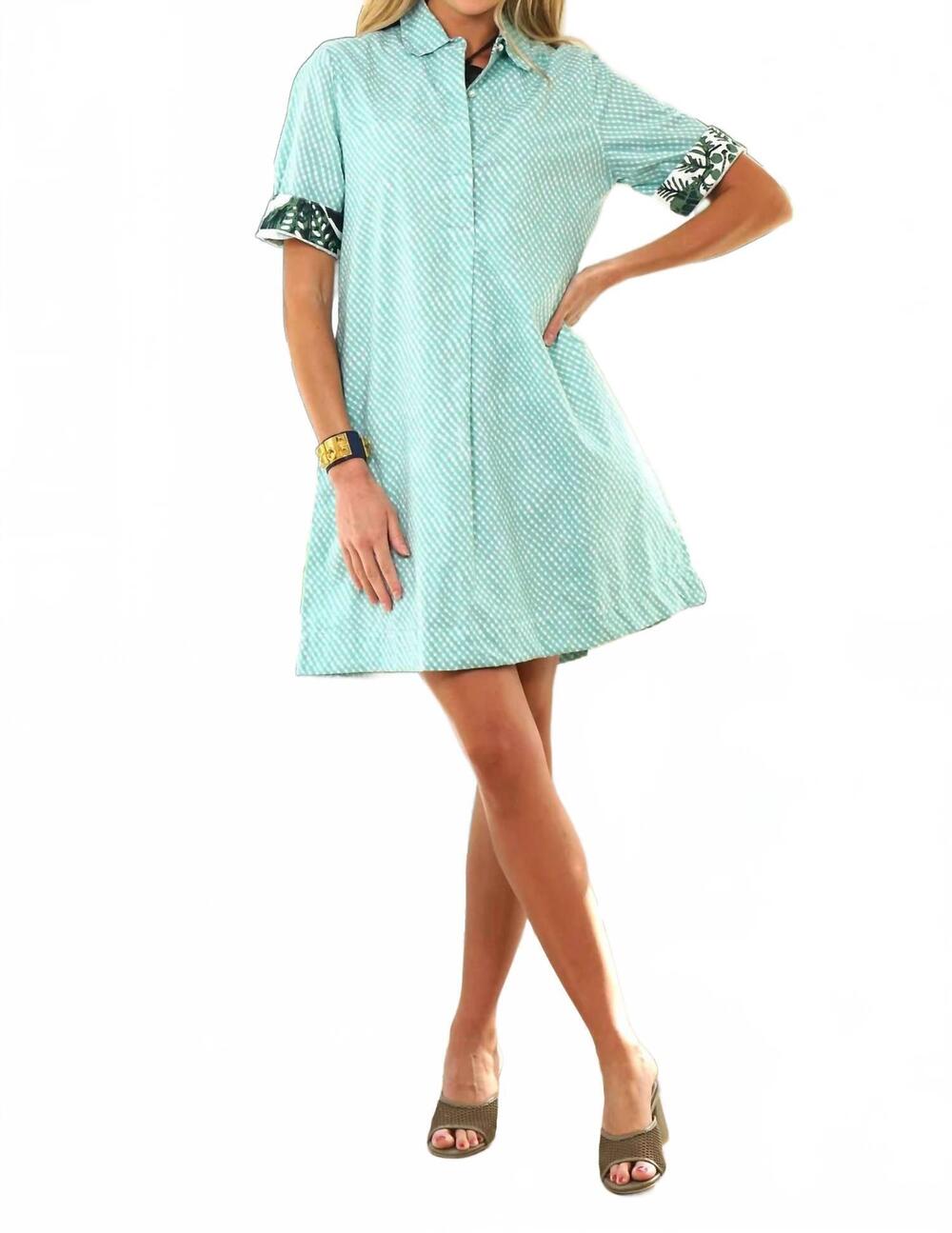 NEW JUST DARVINY charlize mini dress in hopscotch sage